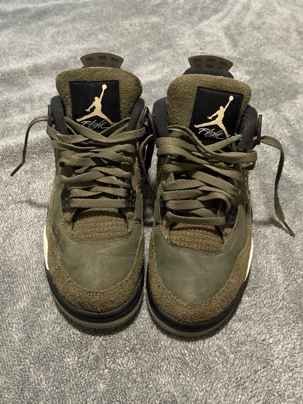 Jordan Men’s Olive Green Suede & Mesh Sneakers